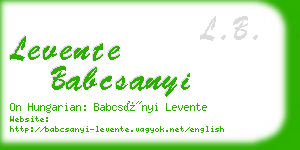 levente babcsanyi business card